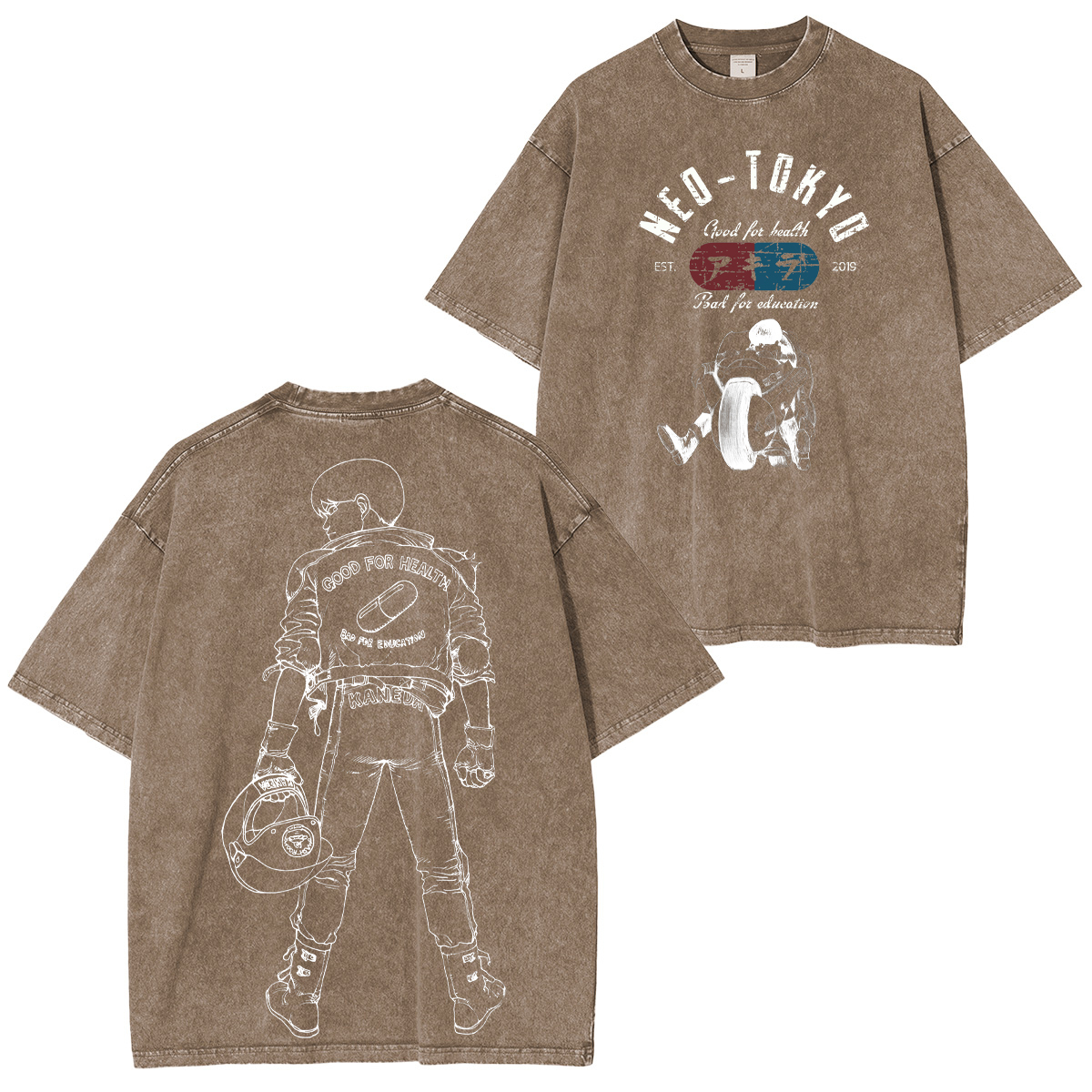 Akira NEO-TOKYO Printed Unisex Washed T-Shirt