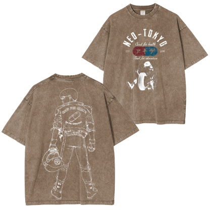 Akira NEO-TOKYO Printed Unisex Washed T-Shirt