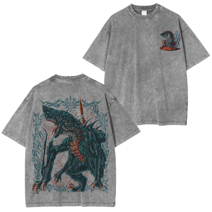Monster Hunter Wilds Printed Unisex Washed T-Shirt
