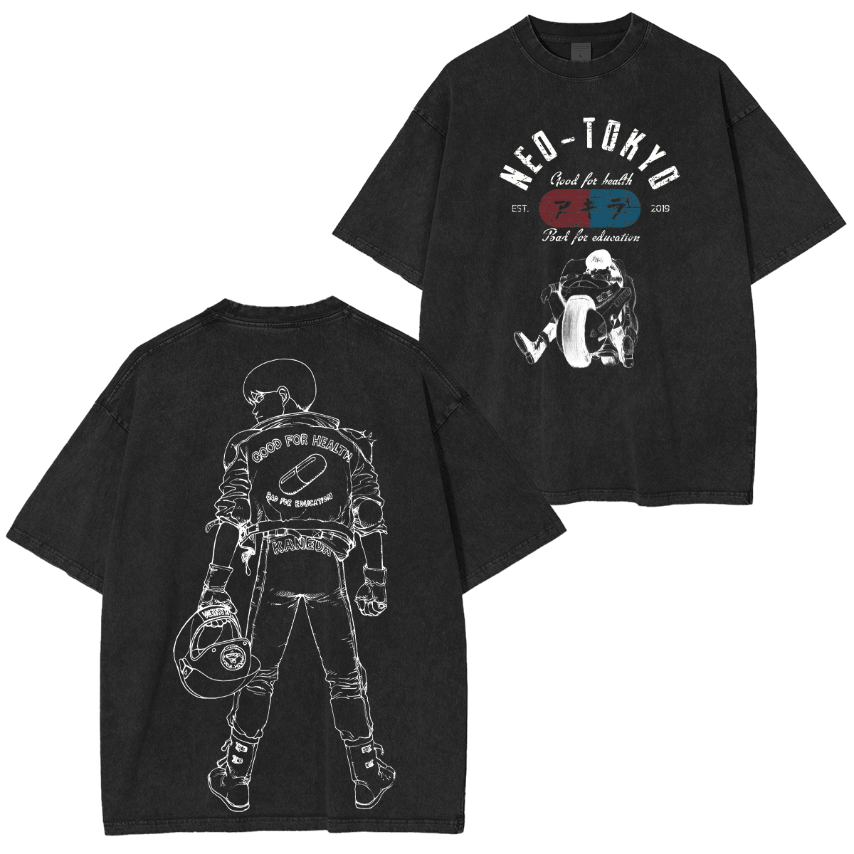 Akira NEO-TOKYO Printed Unisex Washed T-Shirt