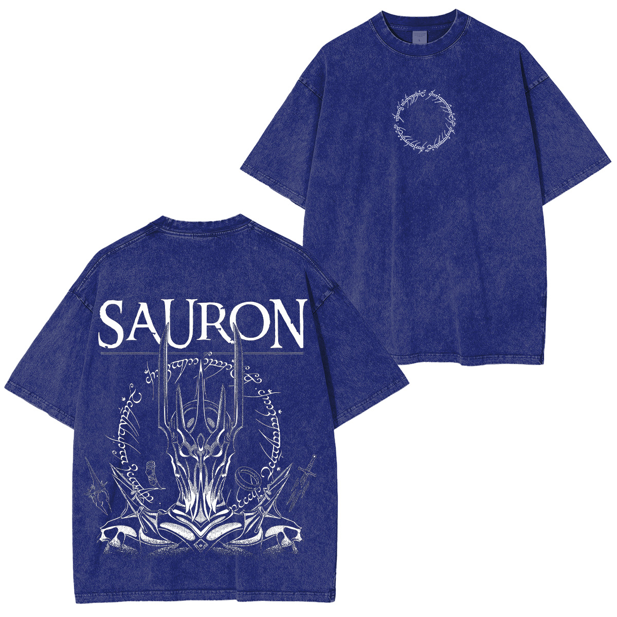 The Lord of the Rings Sauron Printed Unisex Washed T-Shirt