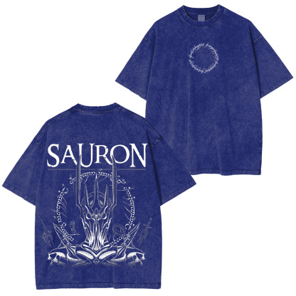 The Lord of the Rings Sauron Printed Unisex Washed T-Shirt
