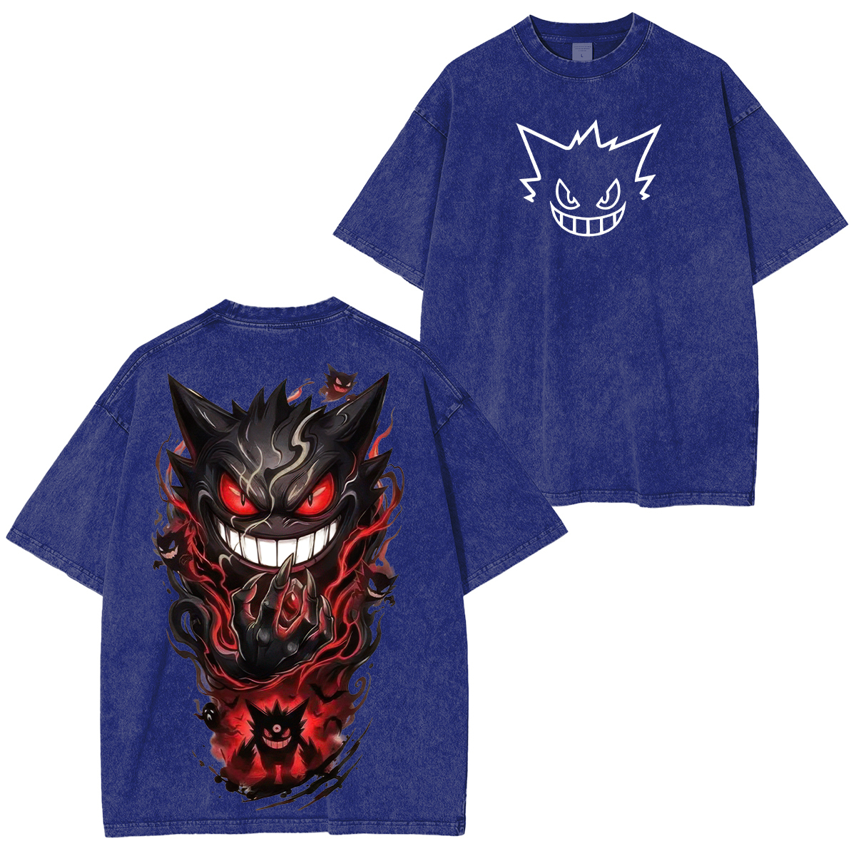 Spooky Ghost Monster Gengar Printed Unisex Washed T-Shirt