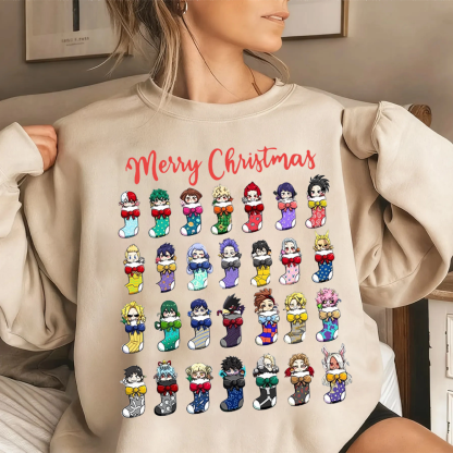 My Hero Academia Merry Christmas Fleece-lined Unisex Sweatshirt