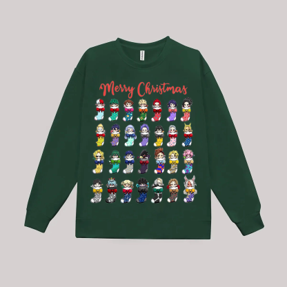 My Hero Academia Merry Christmas Fleece-lined Unisex Sweatshirt