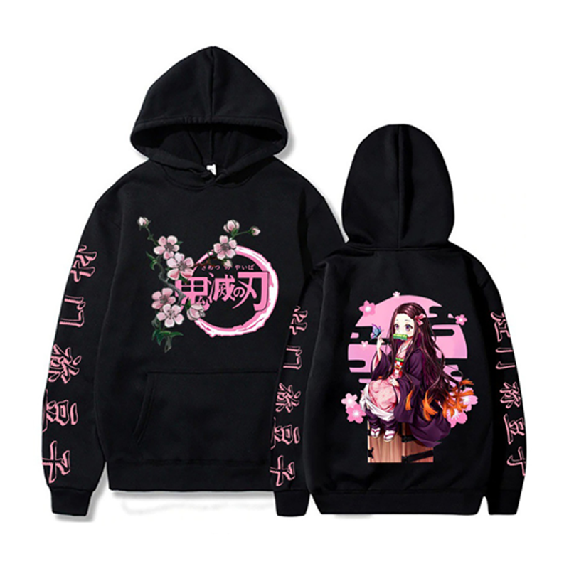 Demon Slayer Kamado Nezuko Printed Washed Hoodie- Unisex