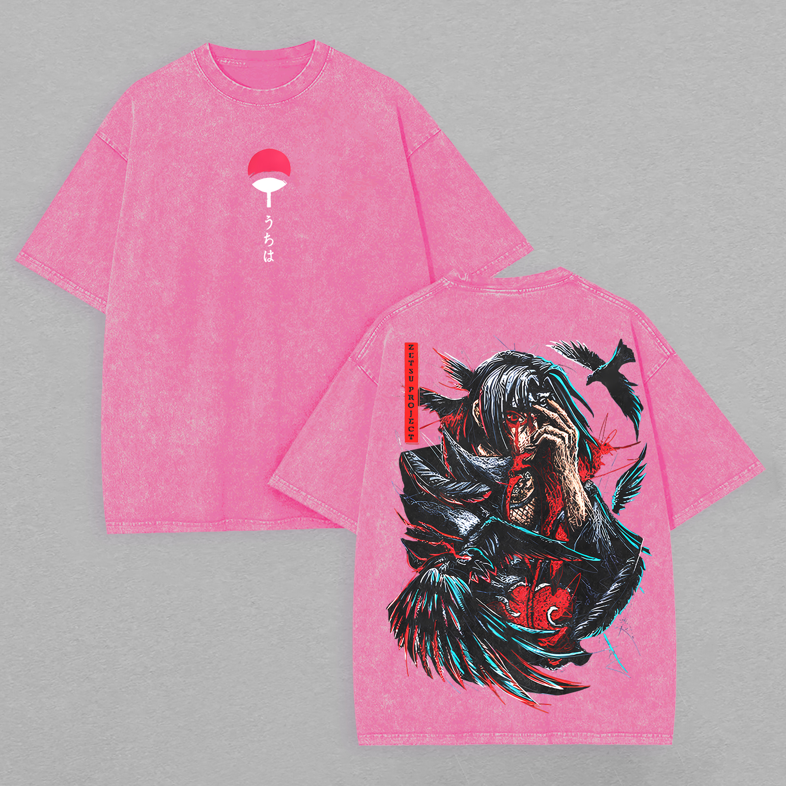 Uchiha Itachi Naruto Printed Unisex Washed T-Shirt