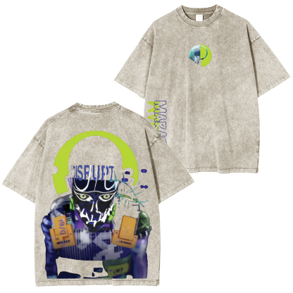 Marathon Printed Unisex Washed T-Shirt