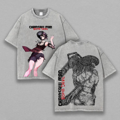 Chainsaw Man Bome Devil  Unisex Washed T-Shirt