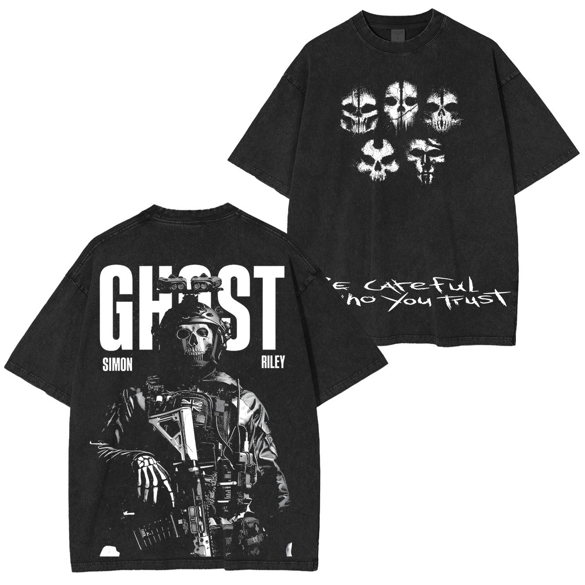 Simon Ghost Riley's Journey To Betraying Captain Printed Unisex Washed T-Shirt