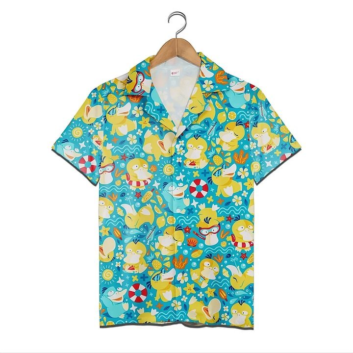 Pokemon Psyduck Button-Up Men's Shirt