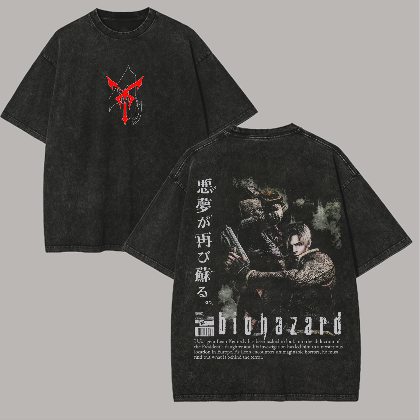 Resident Evil 4 Leon S. Kennedy Printed Unisex Washed T-Shirt