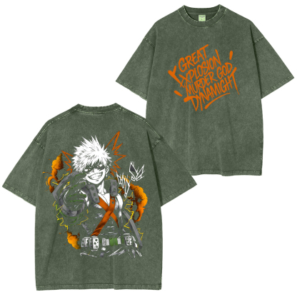 My Hero Academia Katsuki Bakugo Unisex Washed T-Shirt