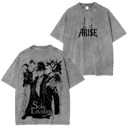Solo Leveling Printed Unisex Washed T-Shirt