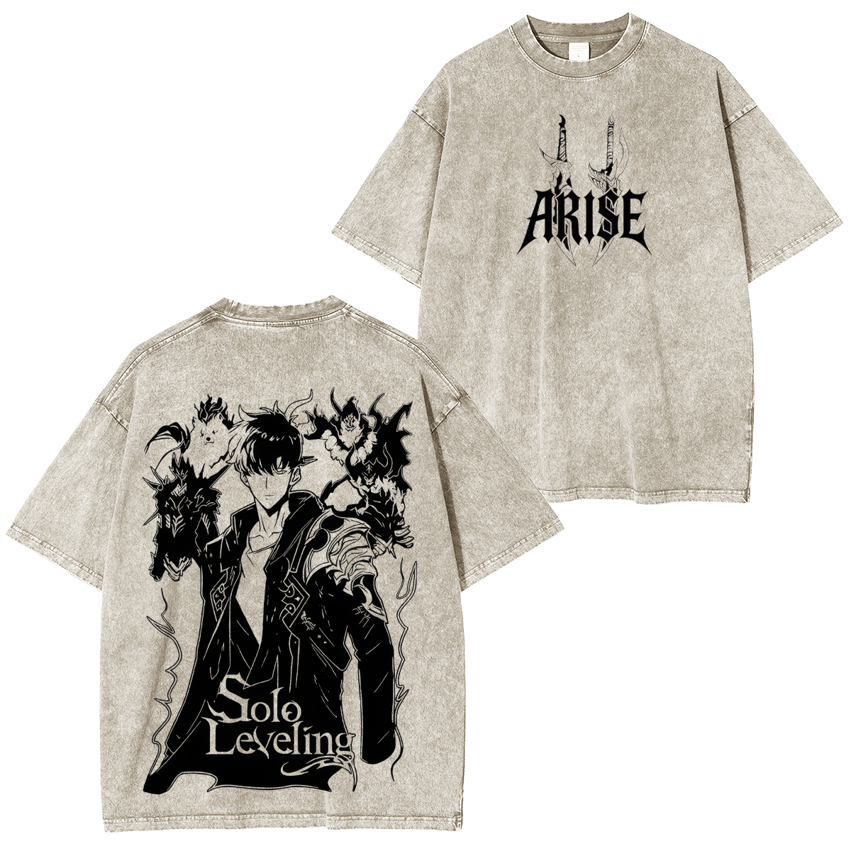 Solo Leveling Printed Unisex Washed T-Shirt