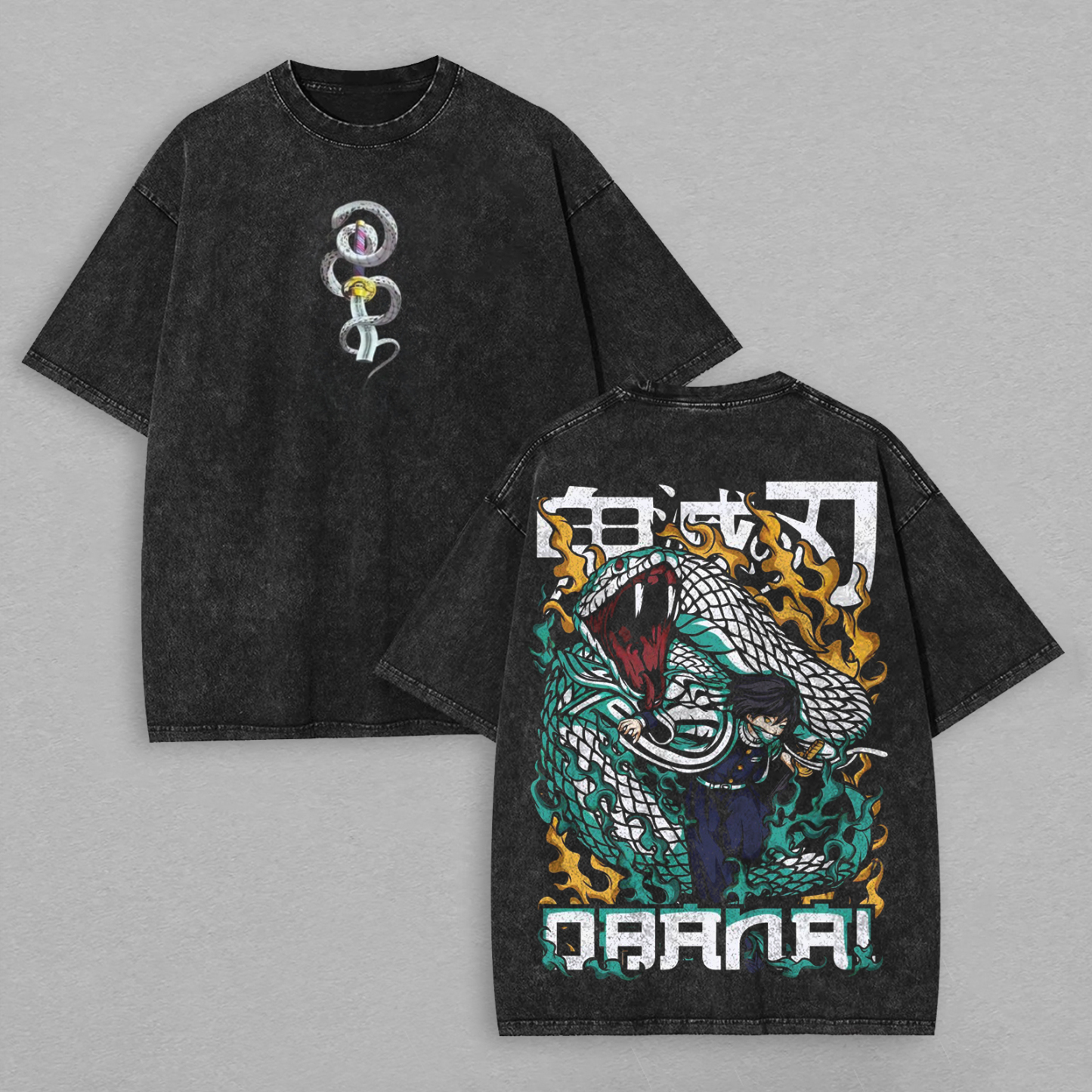 Demon Slayer Printed Unisex Washed T-Shirt