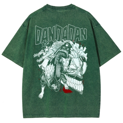 Okarun Momo Dandadan Washed T-Shirt