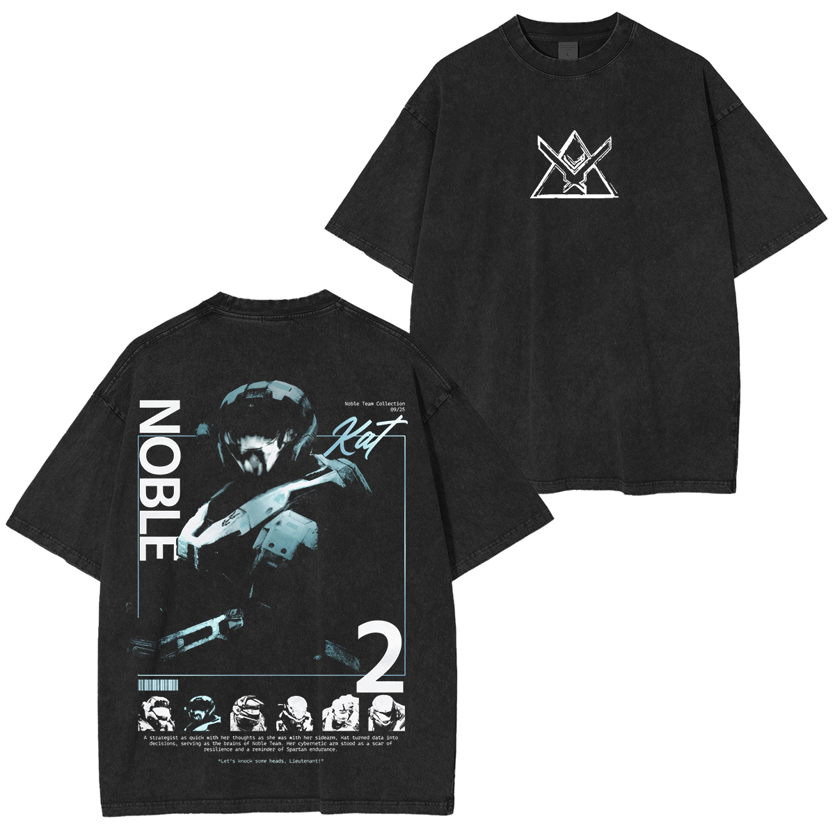 Halo Reach Noble Team Printed Unisex Washed T-Shirt