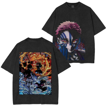 Demon Slayer Akaza Unisex Washed T-Shirt