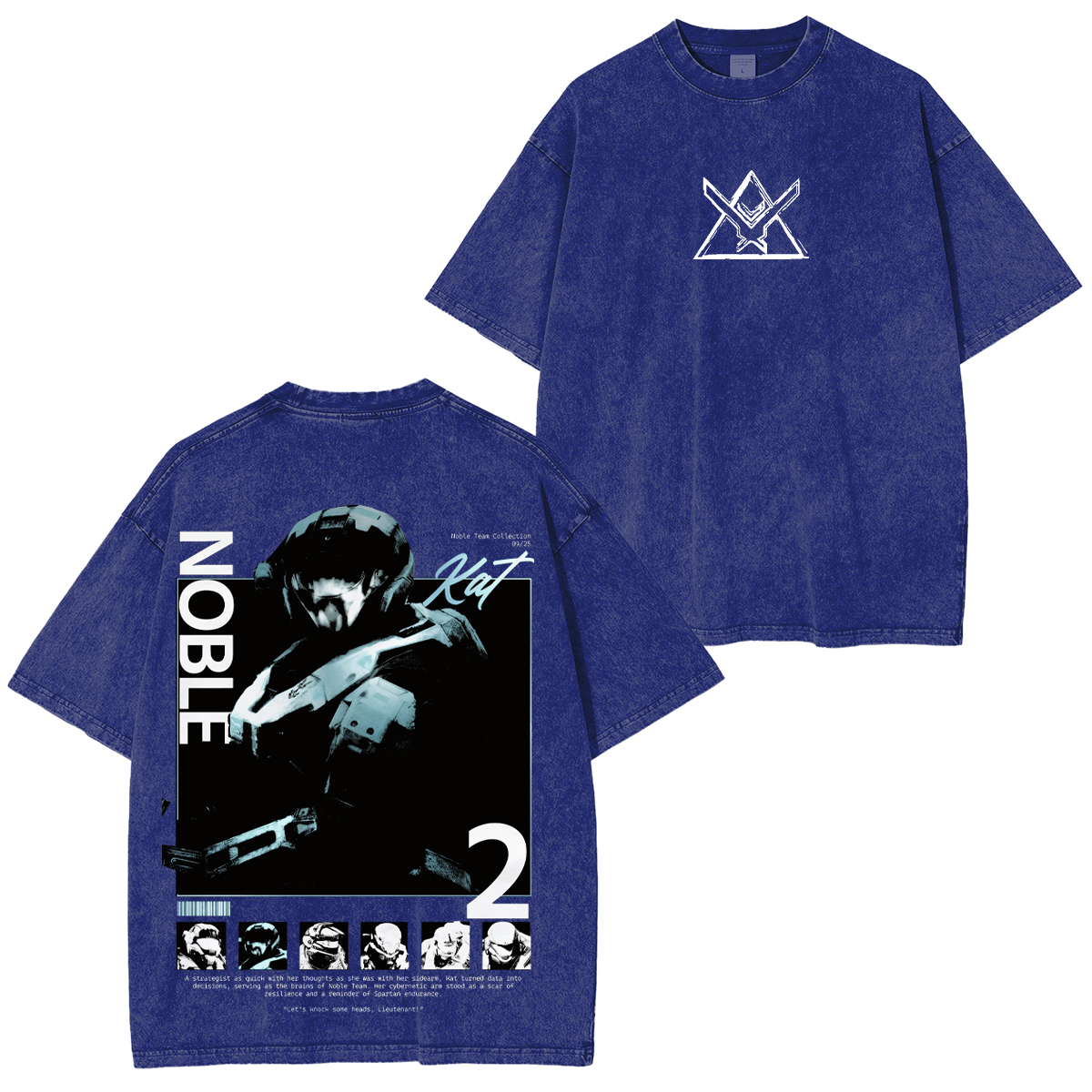 Halo Reach Noble Team Printed Unisex Washed T-Shirt