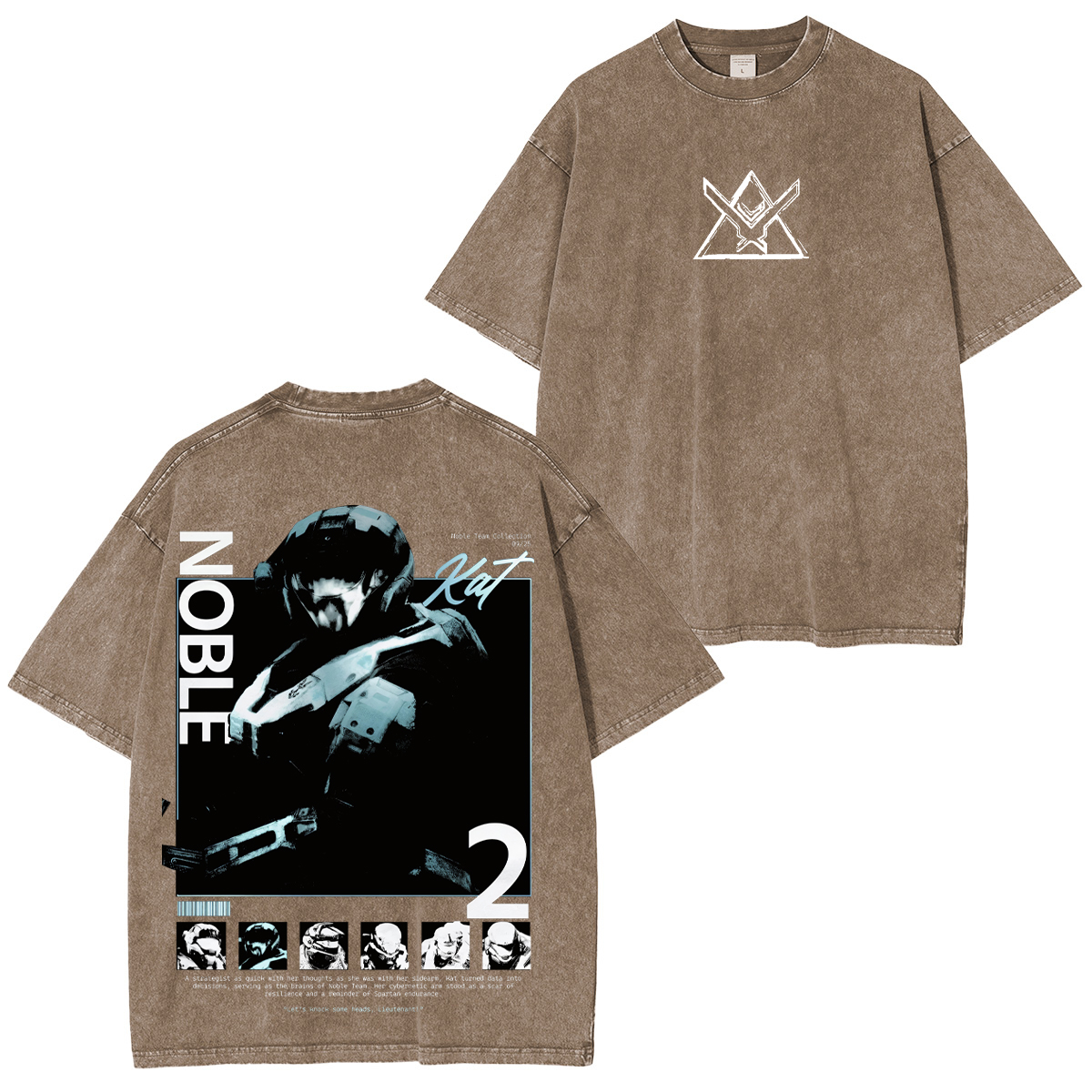 Halo Reach Noble Team Printed Unisex Washed T-Shirt