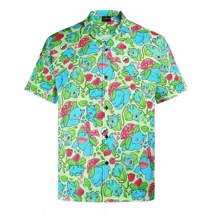 Bulbasaur Hawaiian Button-Up Men's Shirt