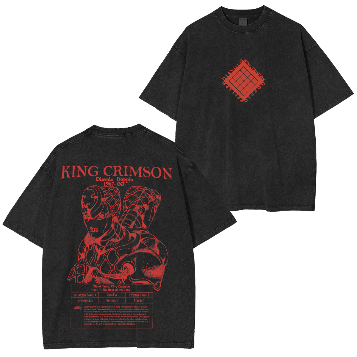 JoJo's Bizarre Adventure King Crimson Unisex Washed T-Shirt