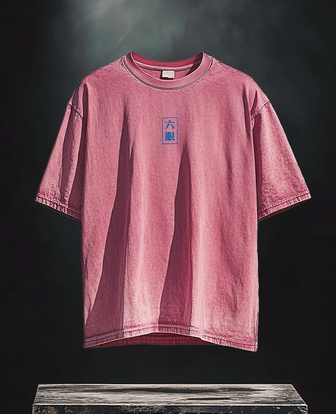 Gojo Against The World Vintage Printed Men's Washed T-Shirt