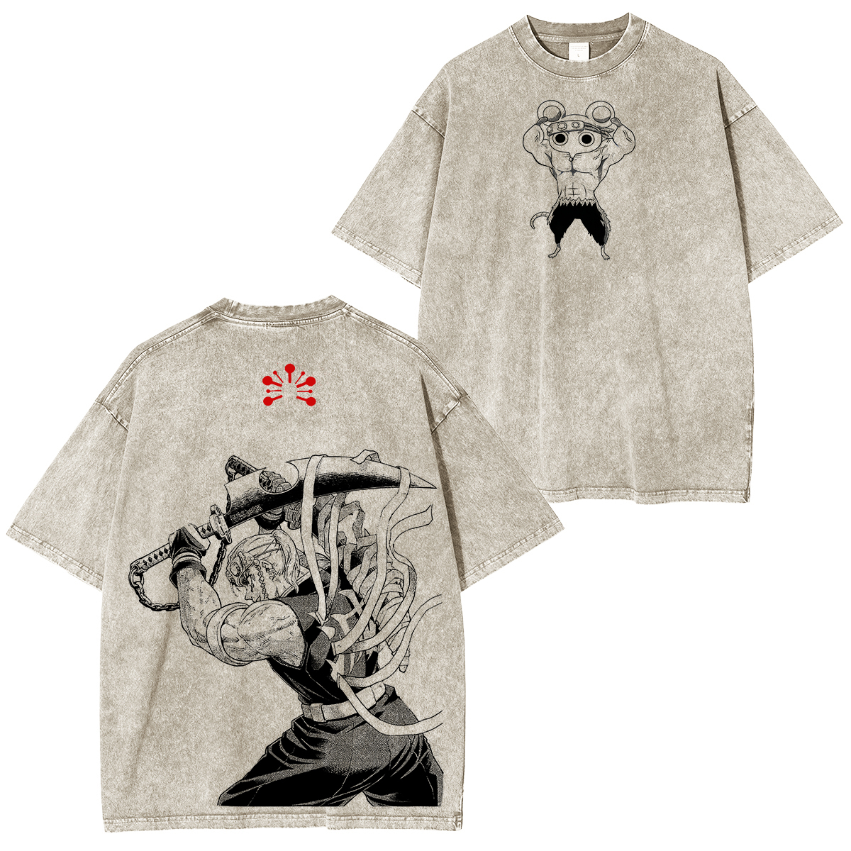 Demon Slayer Tengen Uzui Printed Unisex Washed T-Shirt