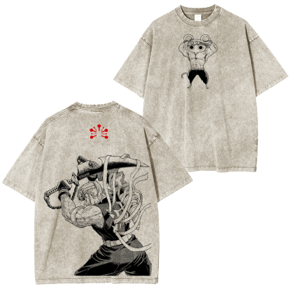 Demon Slayer Tengen Uzui Printed Unisex Washed T-Shirt