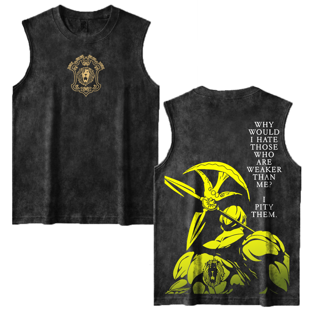 The Seven Deadly Sins Escanor Printed Men's Washed Vest