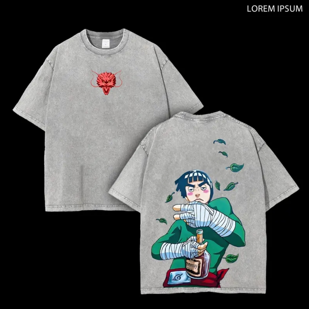 Rock Lee Printed Unisex Washed T-Shirt