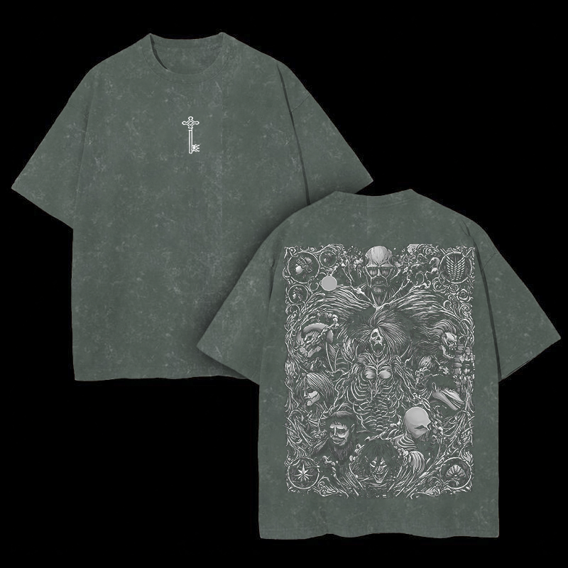 Attack on Titan Oversize Washed T-Shirt