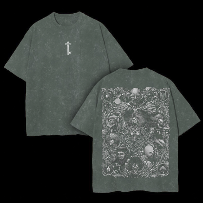 Attack on Titan Oversize Washed T-Shirt