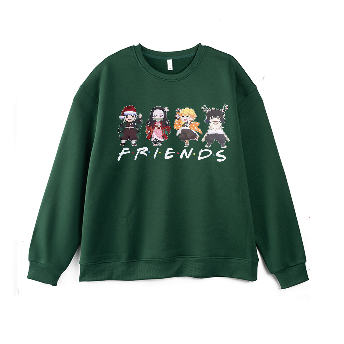 Demon Slayer Friends Printed Fleece-lined Unisex Sweatshirt
