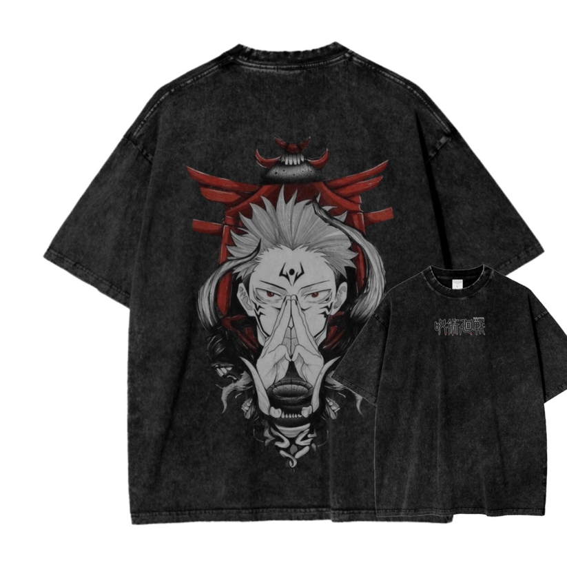 Jujutsu Kaisen Anime Oversize Washed T-Shirt- Unisex