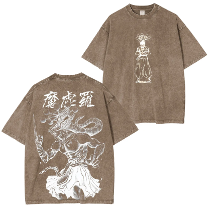 Jujutsu Kaisen Mahoraga Printed Unisex Washed T-Shirt