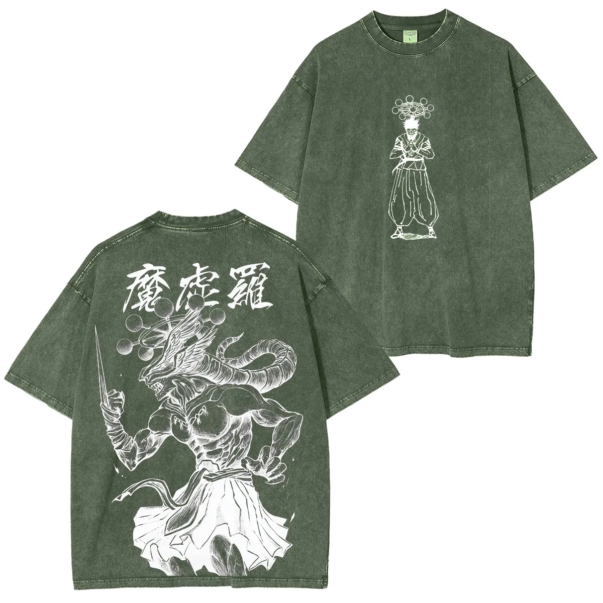 Jujutsu Kaisen Mahoraga Printed Unisex Washed T-Shirt