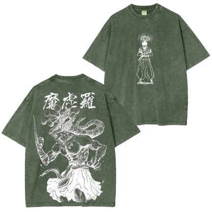 Jujutsu Kaisen Mahoraga Printed Unisex Washed T-Shirt