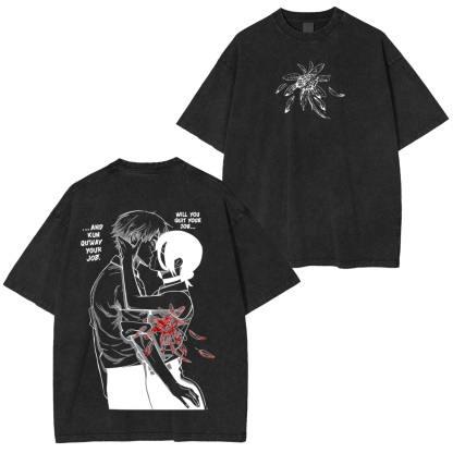 Chainsaw Man Denji & Reze Unisex Washed T-Shirt