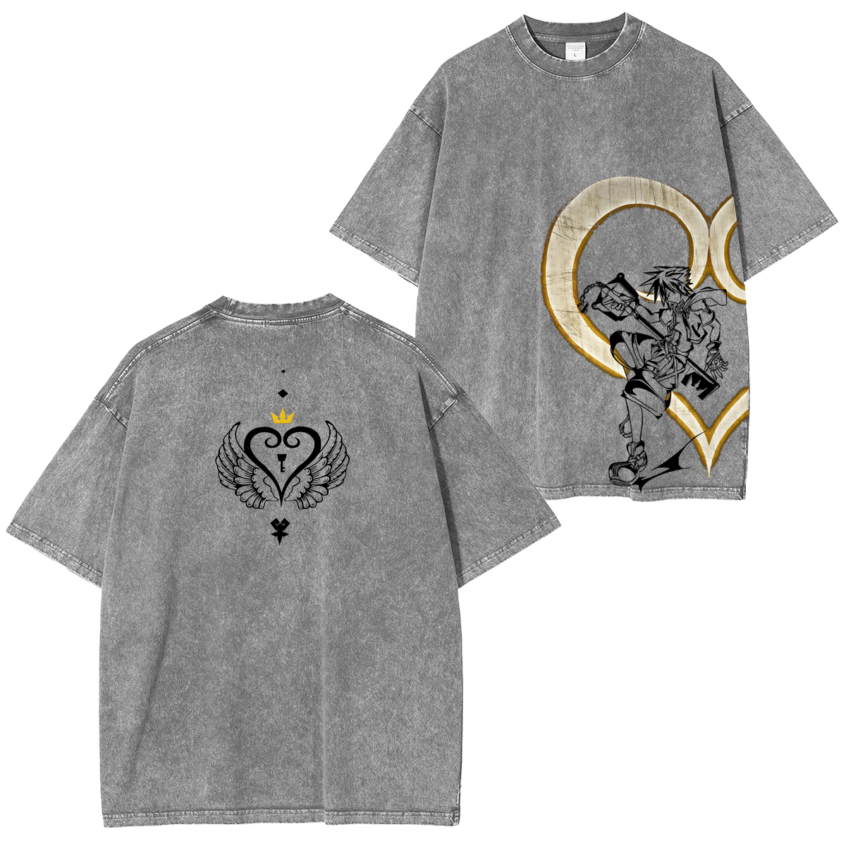 Kingdom Hearts Sora Printed Unisex Washed T-Shirt