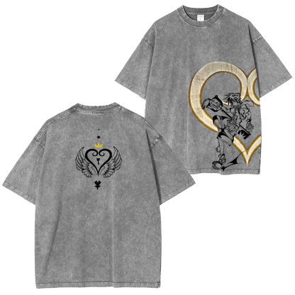 Kingdom Hearts Sora Printed Unisex Washed T-Shirt
