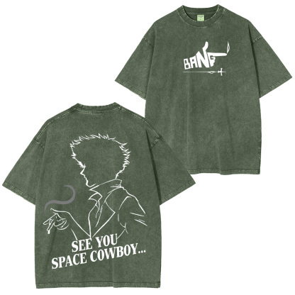 Cowboy Bebop Printed Unisex Washed T-Shirt