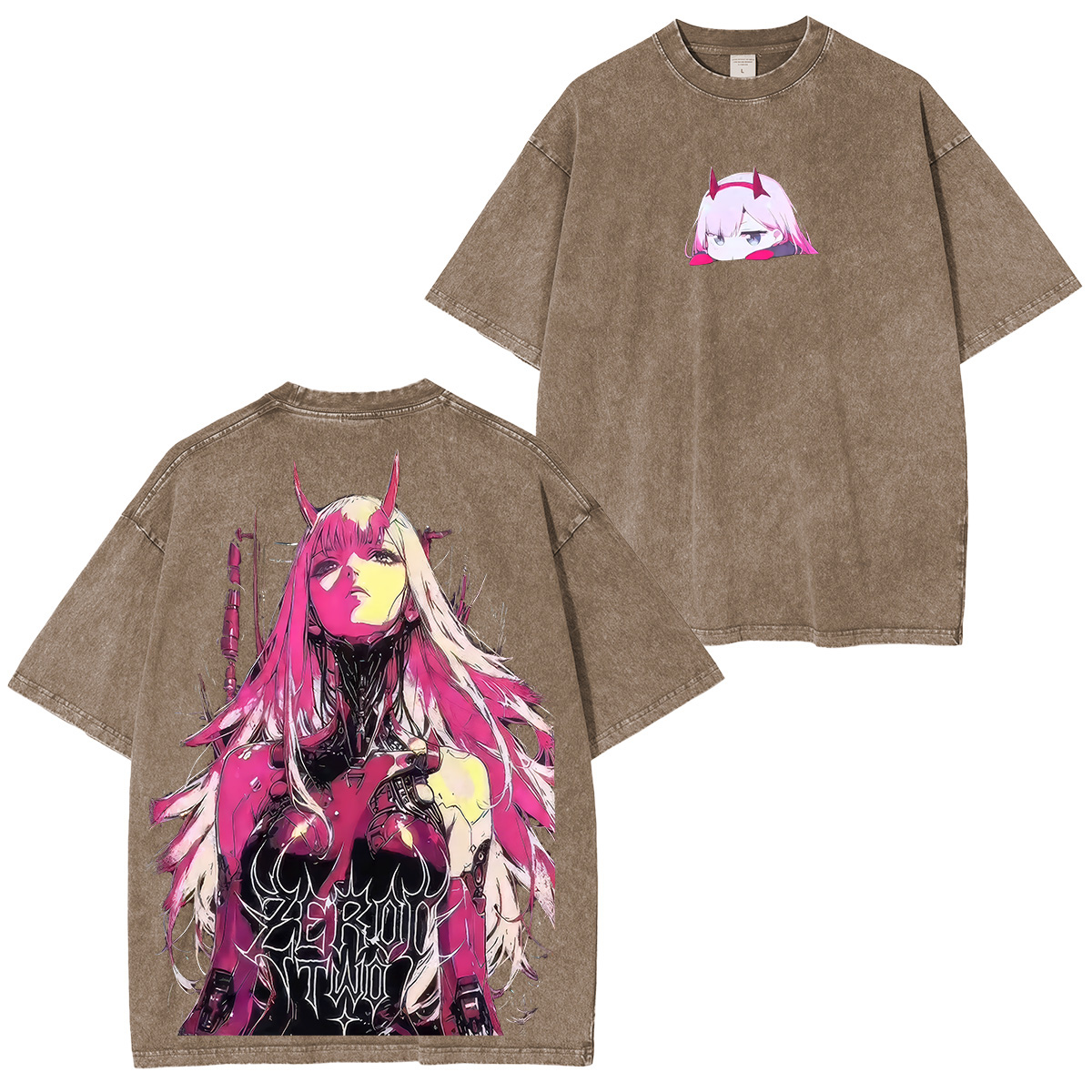 Darling in the Franxx Zero Two Printed Unisex Washed T-Shirt