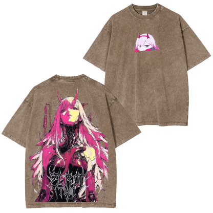 Darling in the Franxx Zero Two Printed Unisex Washed T-Shirt