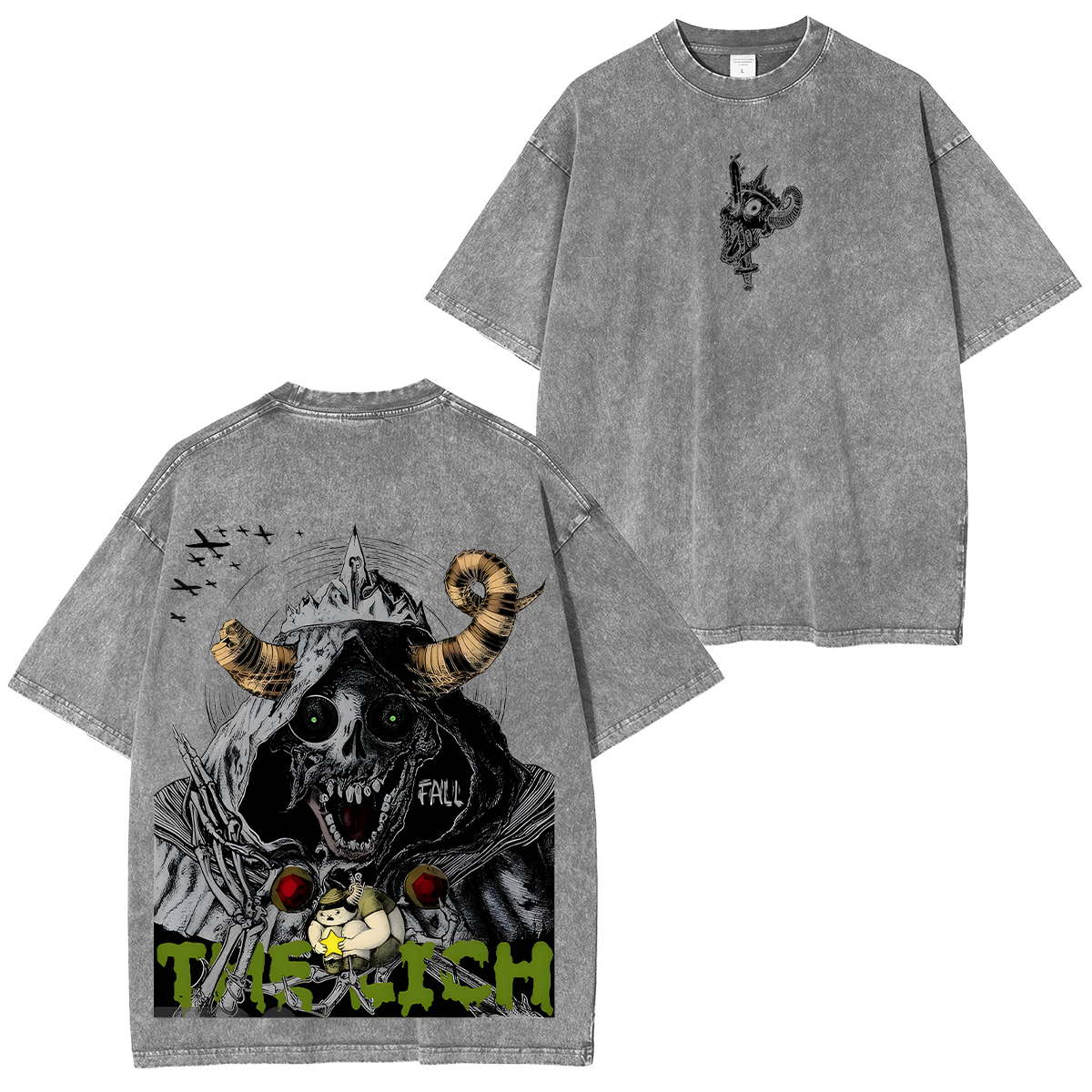Adventure Time The Lich Vintage Printed Unisex Washed T-Shirt