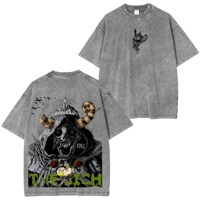 Adventure Time The Lich Vintage Printed Unisex Washed T-Shirt