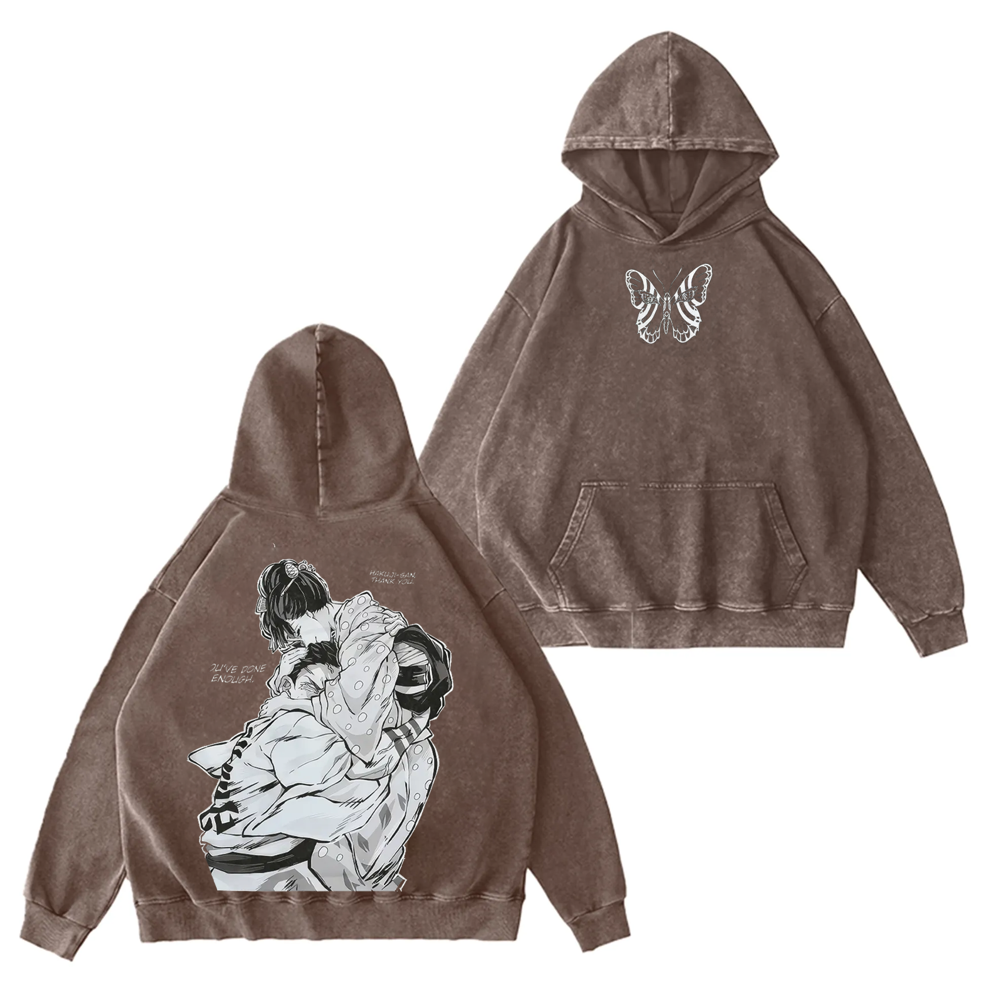 Demon Slayer Akaza & koyuki-Unisex Washed Men's Hoodie