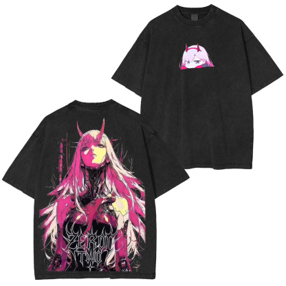 Darling in the Franxx Zero Two Printed Unisex Washed T-Shirt