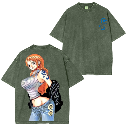Nami One Piece Printed Unisex Washed T-Shirt